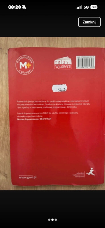 Elbląg Sprzedam podręcznik do matematyki do technikum i liceum 3 matematyka z plusem. Stan bardzo dobry.