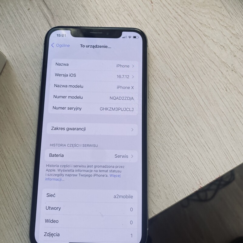 Elbląg Smartfon IPhone X Bateria na poziomie 75 %. Stan bardzo dobry. Zawsze używany był w etui.