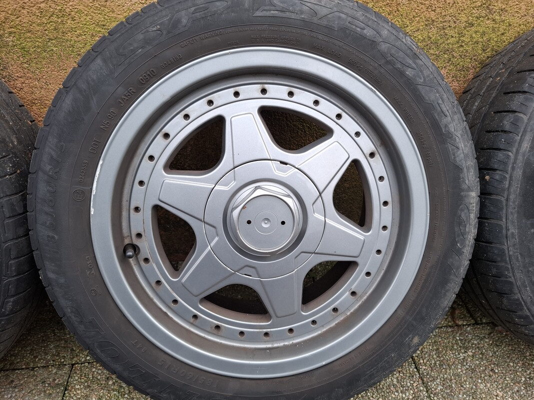 Elbląg Sprzedam alufelgi 15 cal 4×108 wraz z oponami od Audi 80 B3