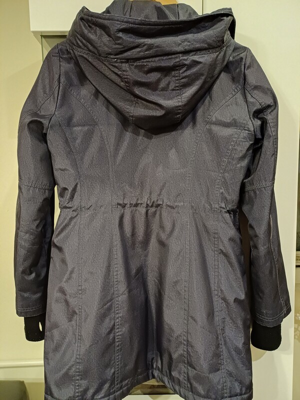 Elbląg Kurtka płaszcz, ocieplana, rozmiar 36/38,kolor granatowy, zamek plus guziki, stan bardzo dobry.