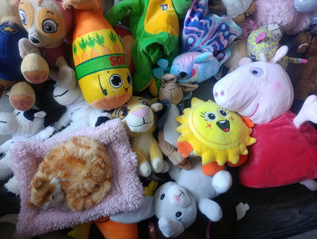 Elbląg Oddam zestaw różnego rodzaju przytulanek. Psi patrol, Świnka peppa i cała reszta widoczna na zdjęciach. Stan