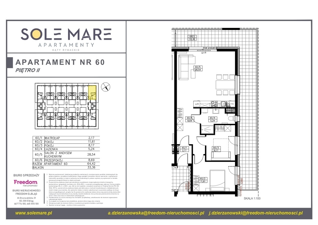 Elbląg FREEDOM NIERUCHOMOŚCISprzedam mieszkanie - Kąty rybackie, Polna. Budynek z basenem gotowy do odbioru. Do