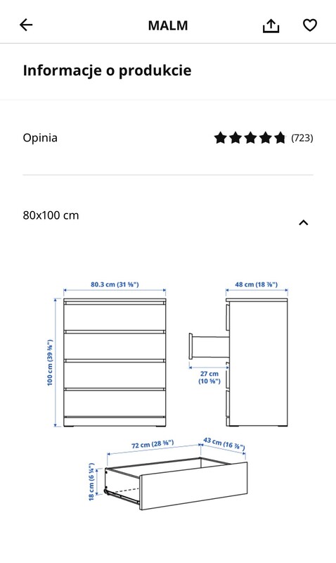 Elbląg Sprzedam komodę z Ikei w stanie idealnym
