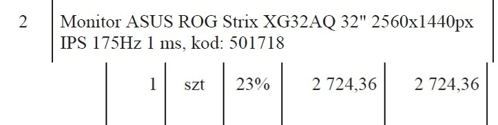 Elbląg Monitor ASUS ROG Strix XG32AQ 32 2560x1440pxIPS 175Hz 1 ms,