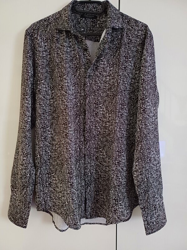 Elbląg NOWA bez metki koszula wizytowa elegancka SONNY BONO rozmiar L męska lub unisex świetny nowoczesny print (na