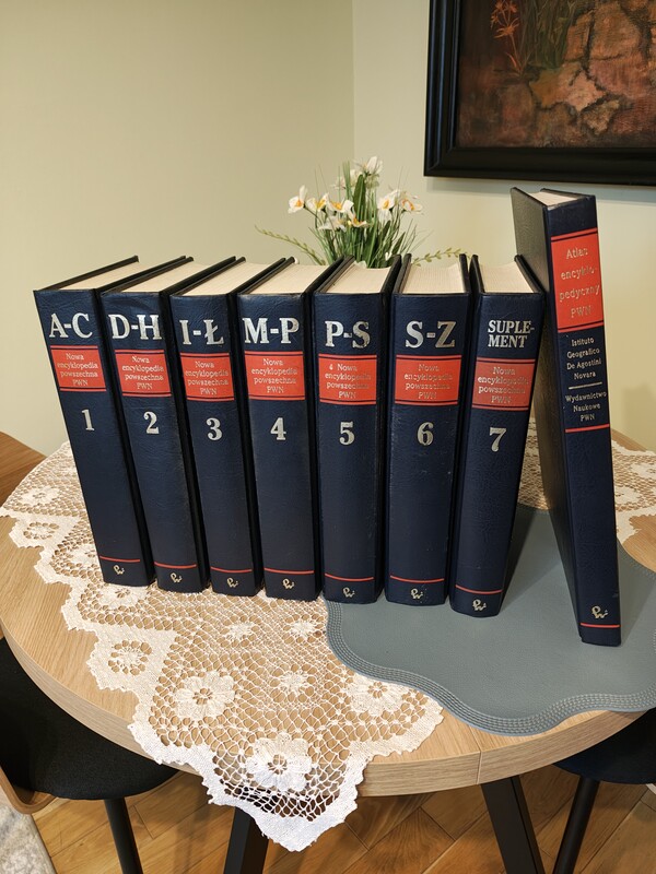 Elbląg 6- cio tomowa encyklopedia PWN + suplement + atlas geograficzny do sprzedania.