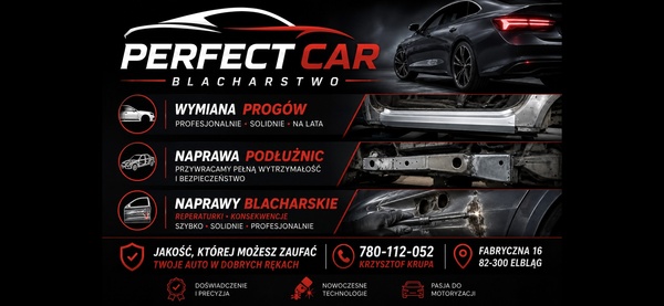 Elbląg 🚗 Perfect-Car Krzysztof Krupa – Profesjonalne Naprawy Blacharskie w Elblągu!Adres: ul. Fabryczna