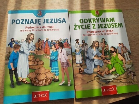Elbląg Sprzedam podręczniki do religii. Wydawnictwo Jedność. Szkoła podstawowa. 
Klasa 3- Poznaję Jezusa. 
Klasa 4-