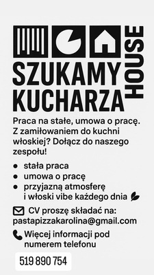 Elbląg Kucharz poszukiwany