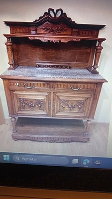 Elbląg Kredens mebel Holenderski z marmurowym blatem Retro Antyk
