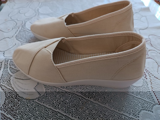 Elbląg Sprzedam nowe płócienne buty damskie, wygodne  w rozmiarze 38.Buty warte zakupu.