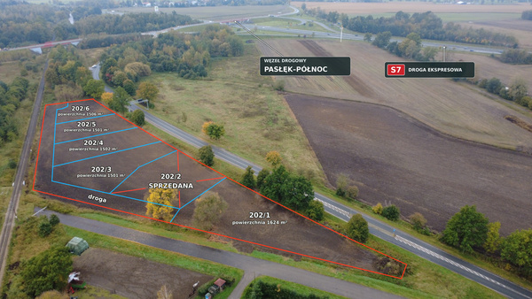 Elbląg Zielony Grąd przy węźle Pasłęk Północ Działki budowlana od 1500 m² z prawomocnymi, bezterminowymi warunkami