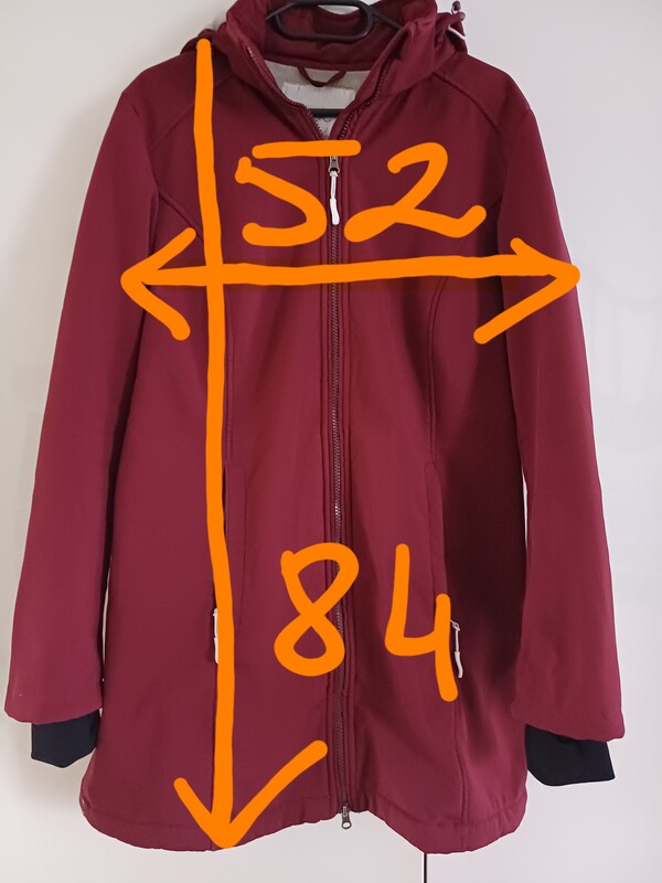 Elbląg Kurtka softshell rozmiar 42,kolor bordowy w środku przyjemny miś, zamek dwustronny góra dół, stan idealny minus