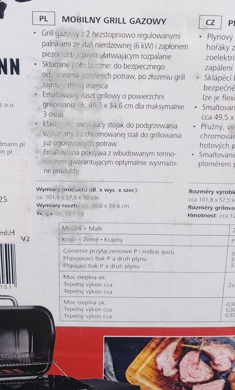 Elbląg Nowy grill gazowy Landmann 2.0 z emaliowanym rusztem. Urządzenie wyposażone jest w dwa palniki gazowe, które