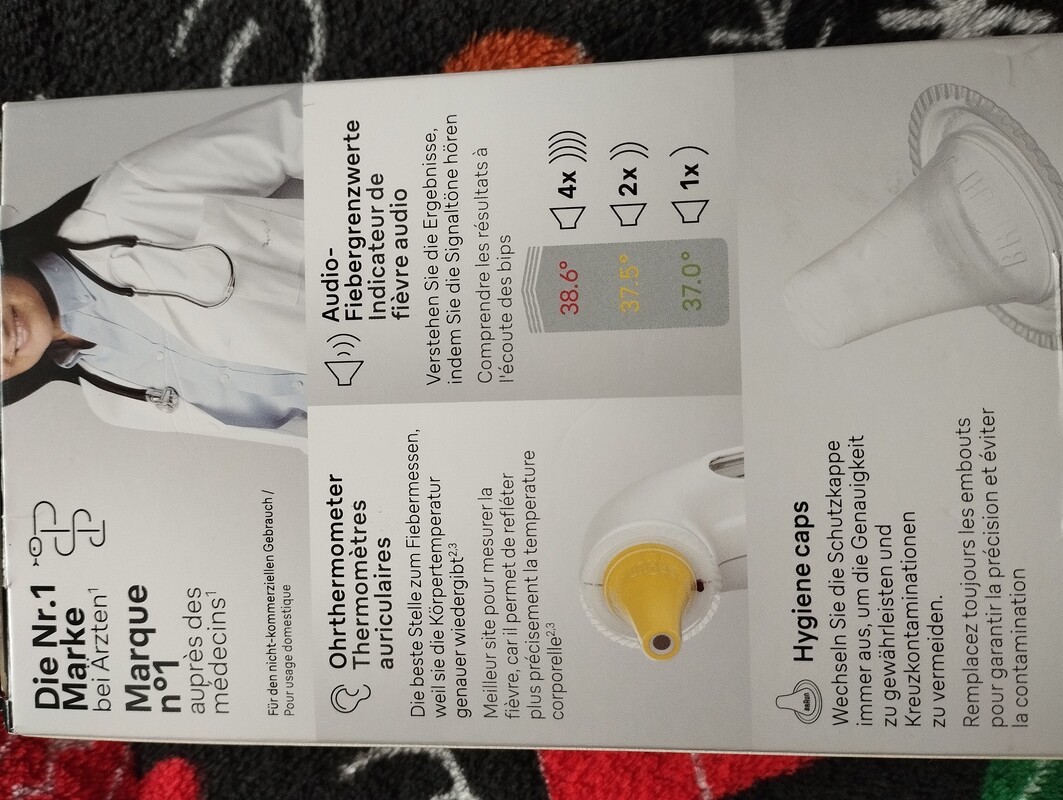 Elbląg Witam sprzedam termometr BRAUNA do uszu z wkładkami nowy z Baterią w środku. Polecam.