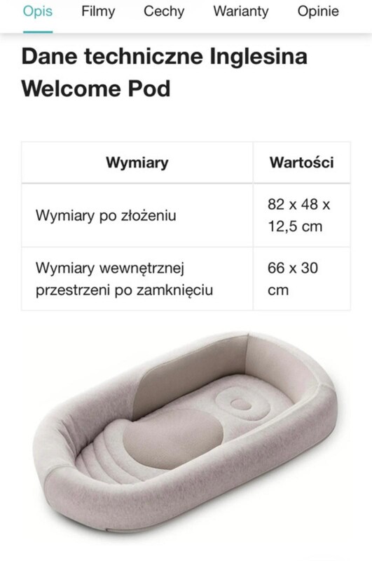 Elbląg Kokon Inglesina Welcome Pod dla noworodka na sprzedaż. Kolor szaro-pudrowy róż. Mało używany. Doskonały dla