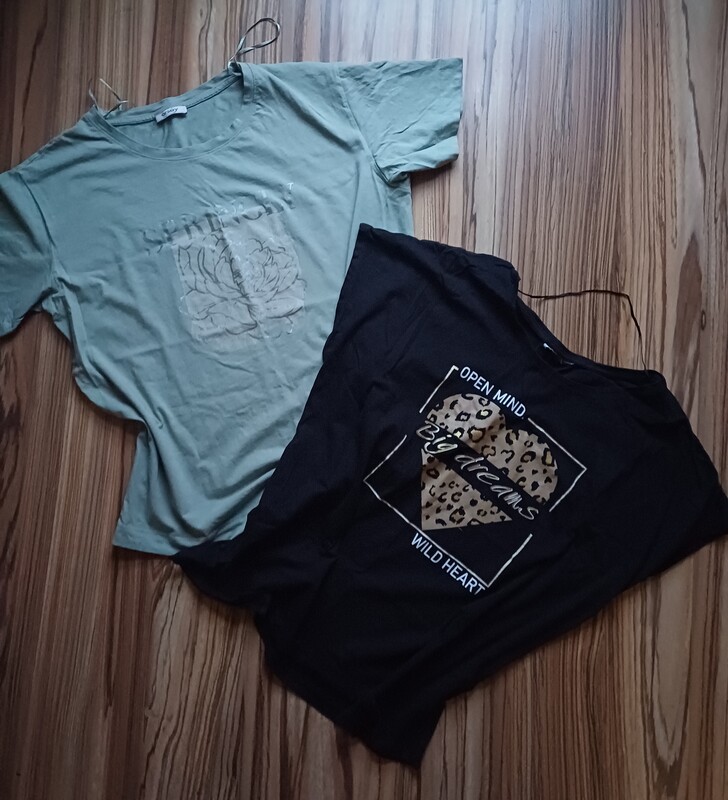 Elbląg 2x Bluzki bawełniane (zielona Orsay) rozmiar XXL stan idealny 20 zł sztuka