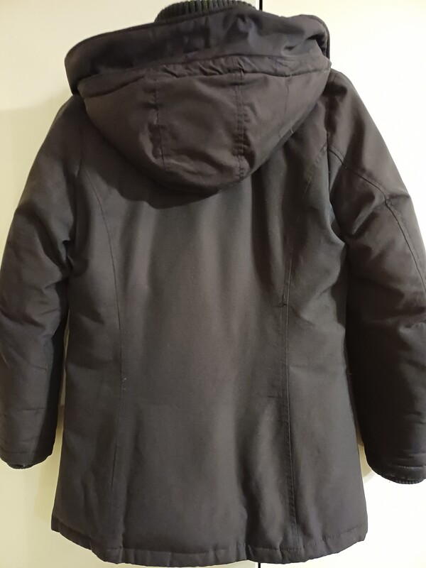 Elbląg Jak nowa kurtka puchowa, rozmiar xs, podwójny zamek góra dół, możliwość ściągnięcia w pasie, brak oznak