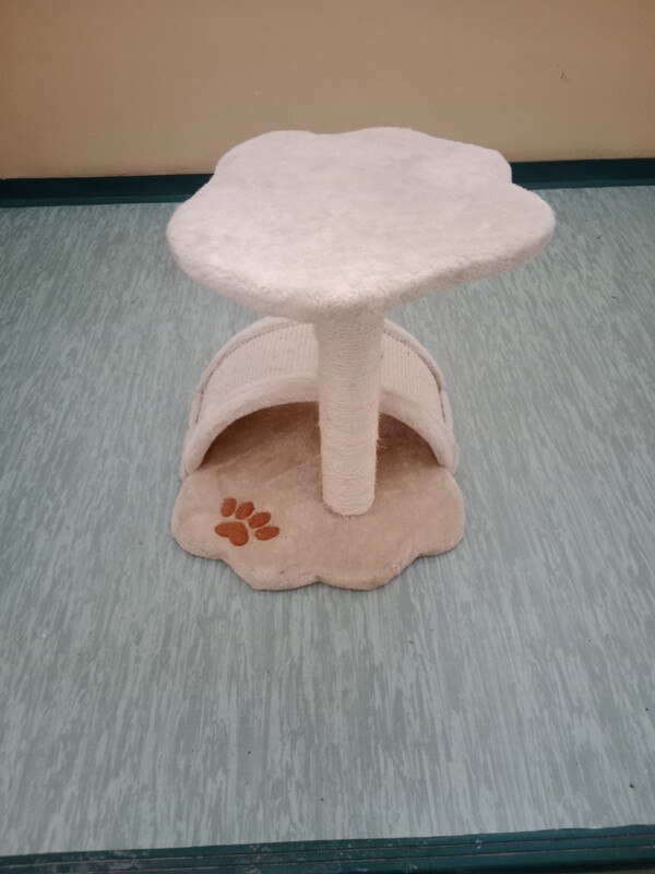 Elbląg Sprzedam drapak dla kota. 
Wysokość 44 cm, podstawa 36 cm x 36 cm, góra 32 cm x 32 cm. Stan widoczny na