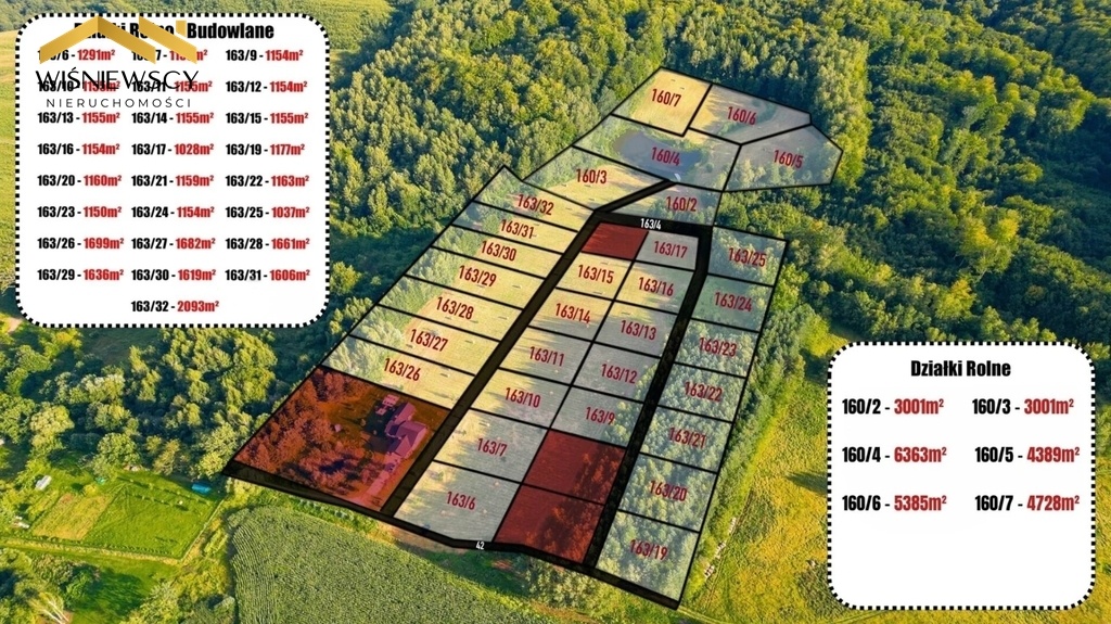 Elbląg WIŚNIEWSCY NIERUCHOMOŚCI Sp. z o.o.Sprzedam działkę - Rogowo. Oferta: Na sprzedaż pakiet 7 działek o łącznej
