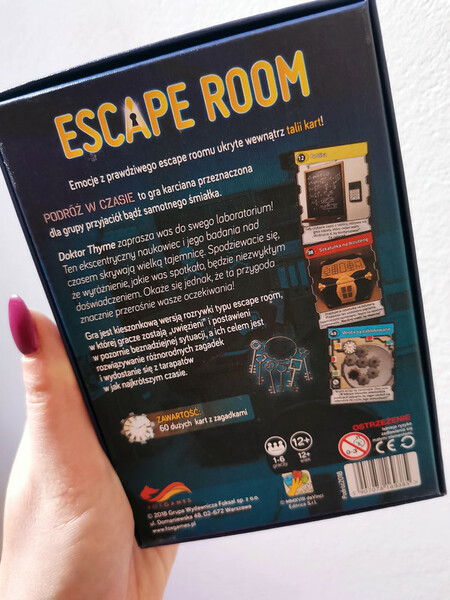 Elbląg - Gra logiczna Escape Room -
Nigdy w nią nie zagrałam. Rozpakowałam z folii, przejrzałam niektóre karty (stąd