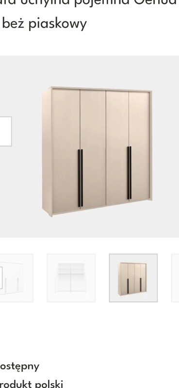 Elbląg SPRZEDAM NOWĄ szafę. Garderobę szerokość 210 cm, głębokość 65 cm, wysokość 217,4 półki, 2 drążki, kolor BEŻ