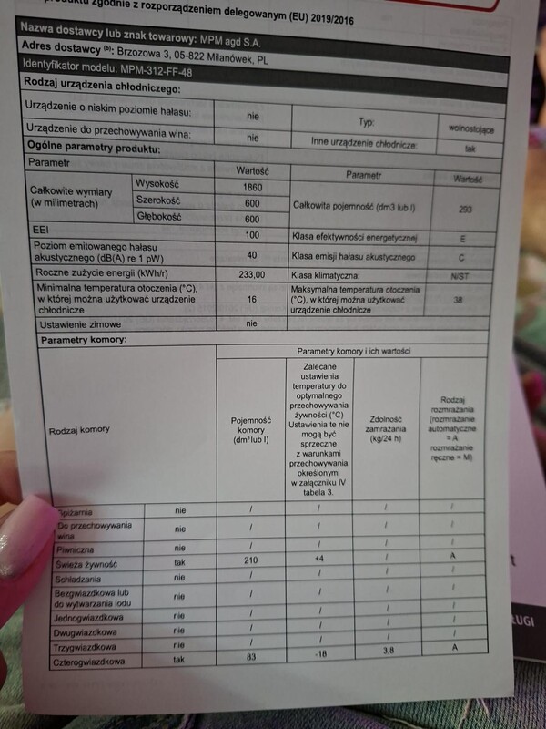 Elbląg Lodówka MPM MPM-312-FF-48 Total No Frost – czarna
Sprzedam lodówko-zamrażarkę MPM MPM-312-FF-48 Total No Frost
