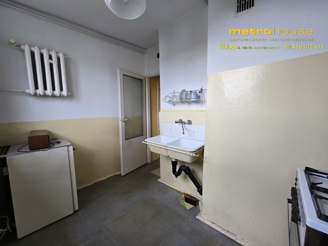 Elbląg Na sprzedaż 2-pokojowe mieszkanie 42,71 m² Elbląg, ul. Bażyńskiego 1 – 4.piętro, zadbany budynek +