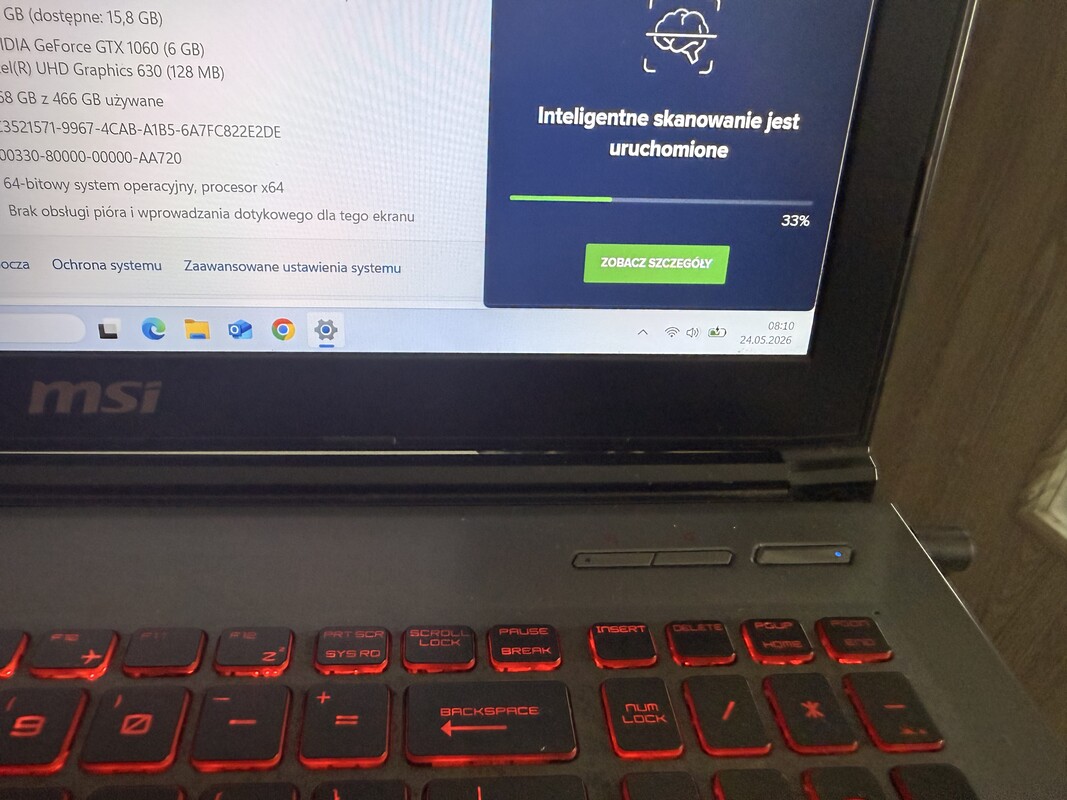 Elbląg Sprzedam laptop msi gv62 8re w pełni sprawny specyfikacja na zdjęciach posiadam karton i ładowarkę do wymiany