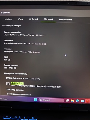 Elbląg Laptop ASUS TUF Gaming A16 FA608UM-R7165W 16 IPS 165Hz R7-260 16GB RAM 512GB SSD GeForce RTX5060 DLSS 4 Windows