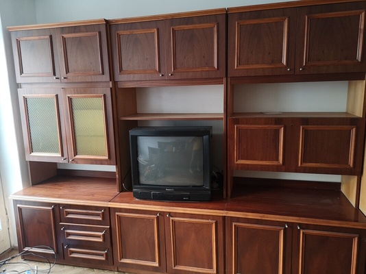 Elbląg Sprzedam meblościankę Bałtyk kolor mahoń mat ( serwantka, barek, szafka na telewizor z nadstawką, szafa