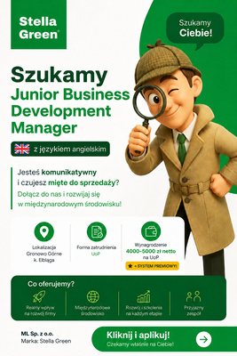Elbląg Junior Business Development Manager z j. angielskimGronowo Górne /k Elbląga