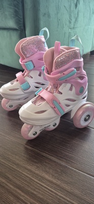 Elbląg Sprzedam rolki Cariboo Ballerina XS (26 -30) - długość wkładki: 17-19 cm, ledowe kółka (świecą się podczas