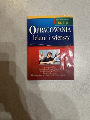 Elbląg Sprzedam opracowania lektur i wierszy dla szkoły podstawowej klasa 7-8.