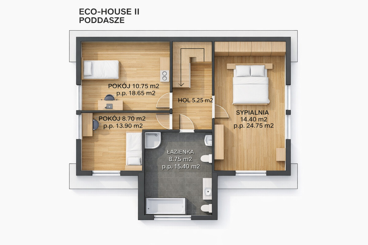 Elbląg DOM DREWNIANY JEDNORODZINNY ECOHOUSE II-W TYNKUJesteśmy firmą zajmującą się produkcją domów drewnianych