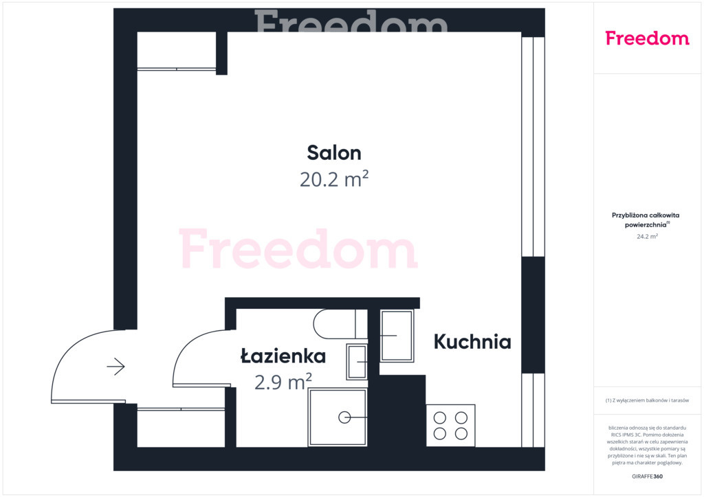 Elbląg FREEDOM NIERUCHOMOŚCISprzedam mieszkanie - Elbląg, Władysława IV. Mieszkanie o powierzchni 24m2 znajduję