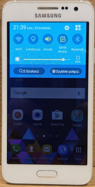 Elbląg Sprzedam Samsung Galaxy A300FU, kolor biały, stan idealny, nie posiada śladów użytkowania, służył jako tel.