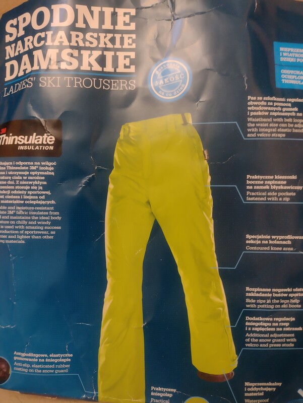 Elbląg Spodnie narciarskie damskie rozm. M
Spodnie nowe nie używane, rozm M ( wzrost 164-170 obwód talii 74-78 ).
