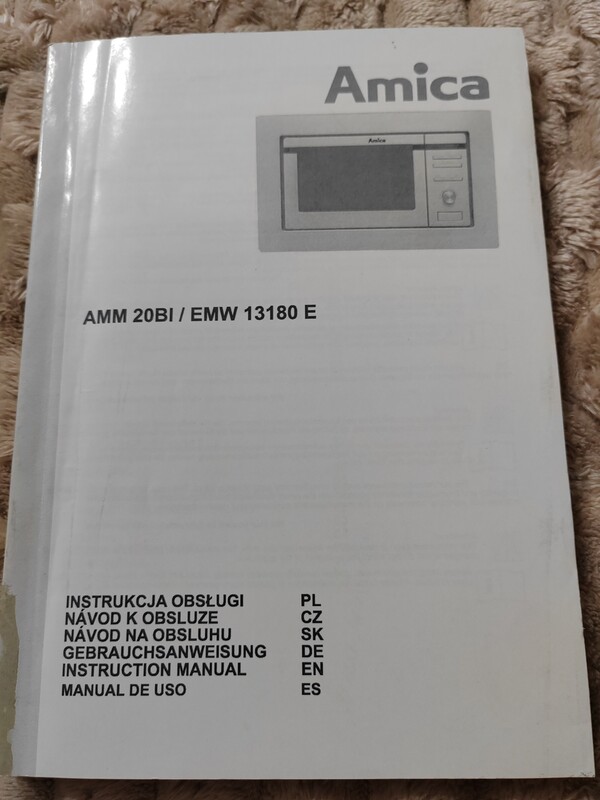 Elbląg Mikrofala do zabudowy Amica. W komplecie instrukcja obsługi
 Odbiór osobisty Pasłęk