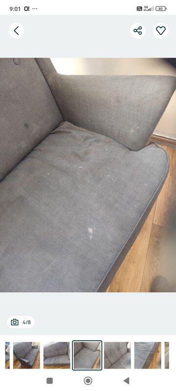 Elbląg Sofa uszak Ikea do renowacji. Technicznie w porządku. Tapicerka do wymiany. Ciężka, solidna, drewniana.