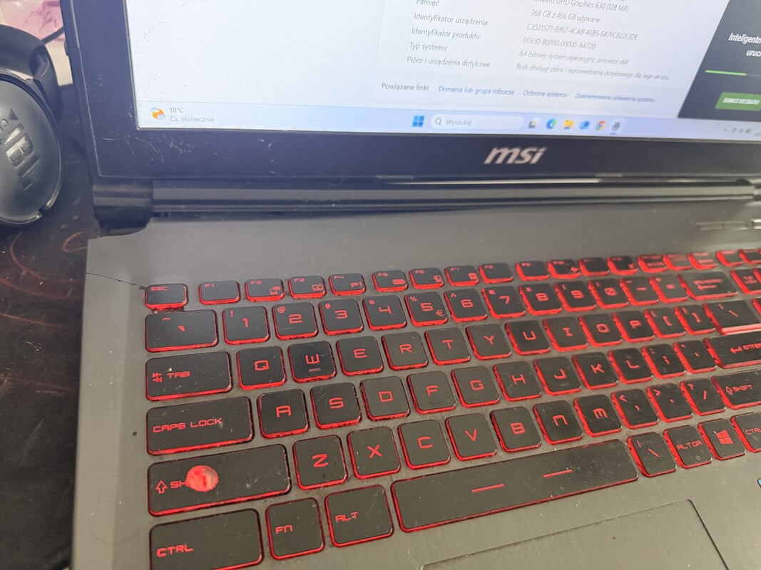 Elbląg Sprzedam laptop msi gv62 8re w pełni sprawny specyfikacja na zdjęciach posiadam karton i ładowarkę do wymiany