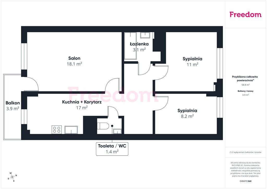 Elbląg FREEDOM NIERUCHOMOŚCISprzedam mieszkanie - Elbląg, Częstochowska. Mieszkanie położone w bardzo pożądanej i