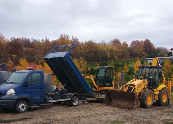 Elbląg Usługi ziemne, koparko ładowarka, minikoparka, transport wywrotka 3,5 tony
