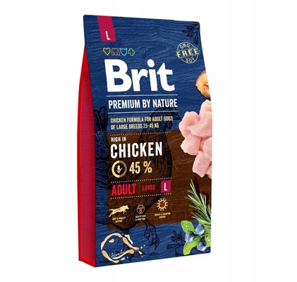 Elbląg Sprzedam nie drogo karmę suchą dla psa dorosłego, dużej rasy. Karma Brit Premium by Nature Chicken Adult Large.