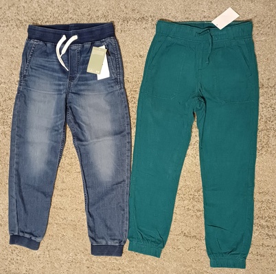 Elbląg NOWE z metkami 2x spodnie chłopięce H&M jeansowe joggery i sztruksy ocieplane, idealne na prezent