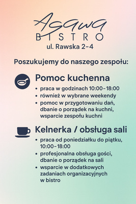 Elbląg AGAWA BISTRO poszukujemy pracownika