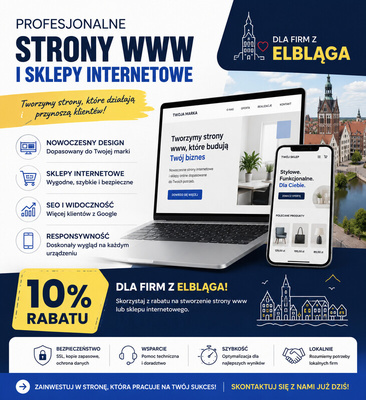 Elbląg RABAT dla firm z ELBLĄGA! // Strona Internetowa // Sklep Interntowy // Social Media // Grafiki // Marketing //