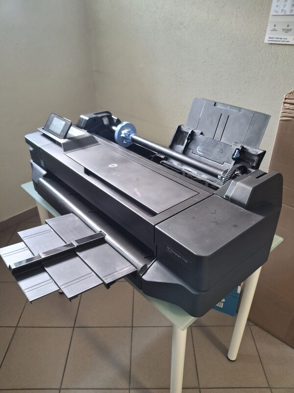 Elbląg Sprzedam używany ploter HP Designjet T120 (610mm) uszkodzony. Być może problem z głowicą drukujacą. Opis błędu