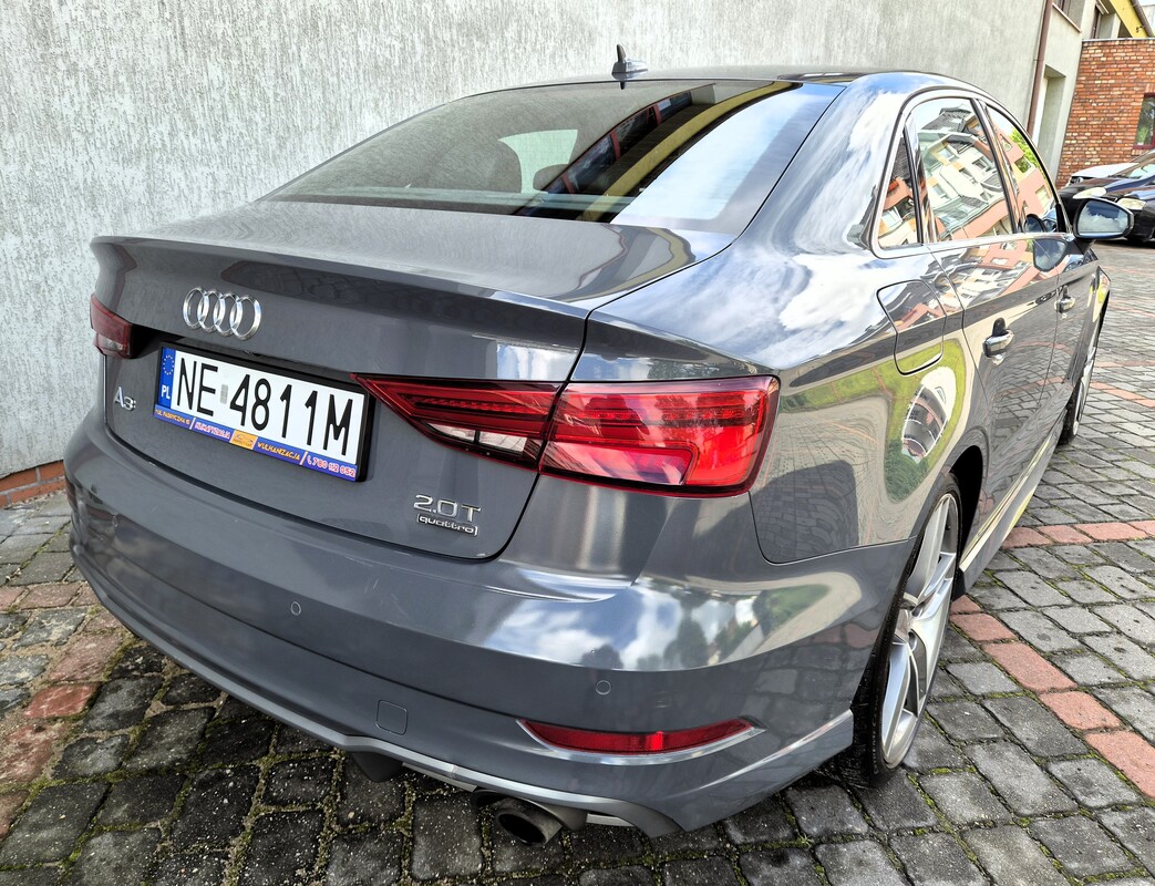 Elbląg Audi A3 Sedan 2.0Benz 220Km 2017Rok Zwinne Miejskie Autko Quattro-Wspomaganie Kierownicy Tempomat