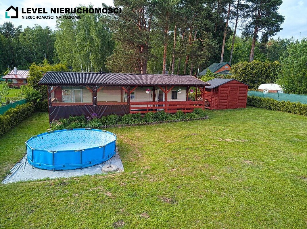 Elbląg LEVEL NIERUCHOMOŚCI Działka nad jeiorem z domkiem Szymonowo NIERUCHOMOŚCINA POZIOMIE